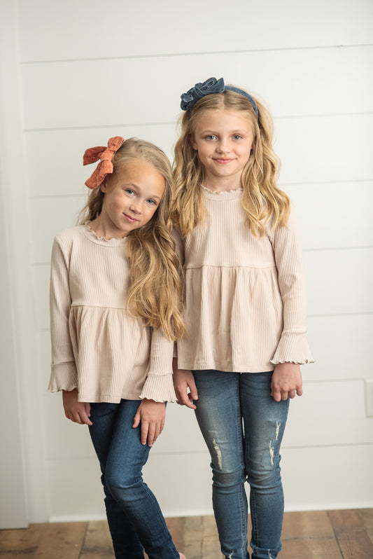 Beige Ribbed Shirt