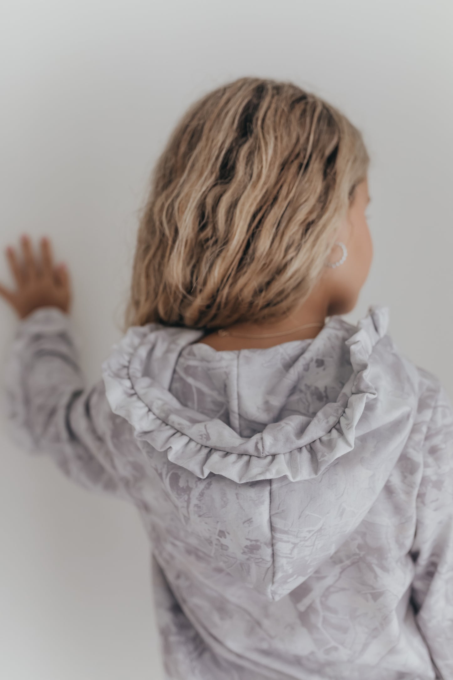 Gray Light Camo Hooded Set