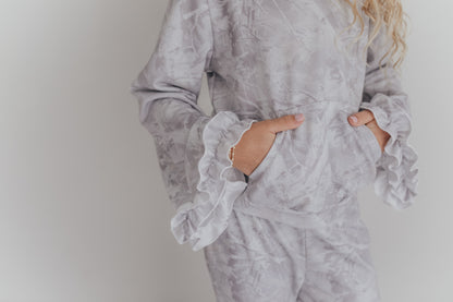 Gray Light Camo Hooded Set