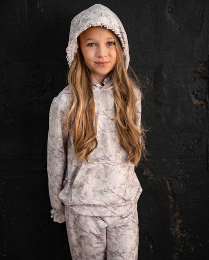 Gray Light Camo Hooded Set