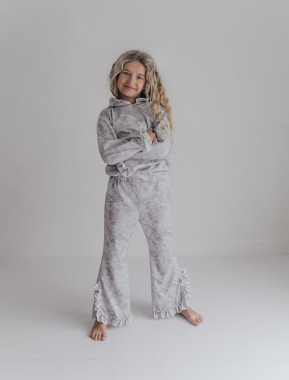 Gray Light Camo Hooded Set