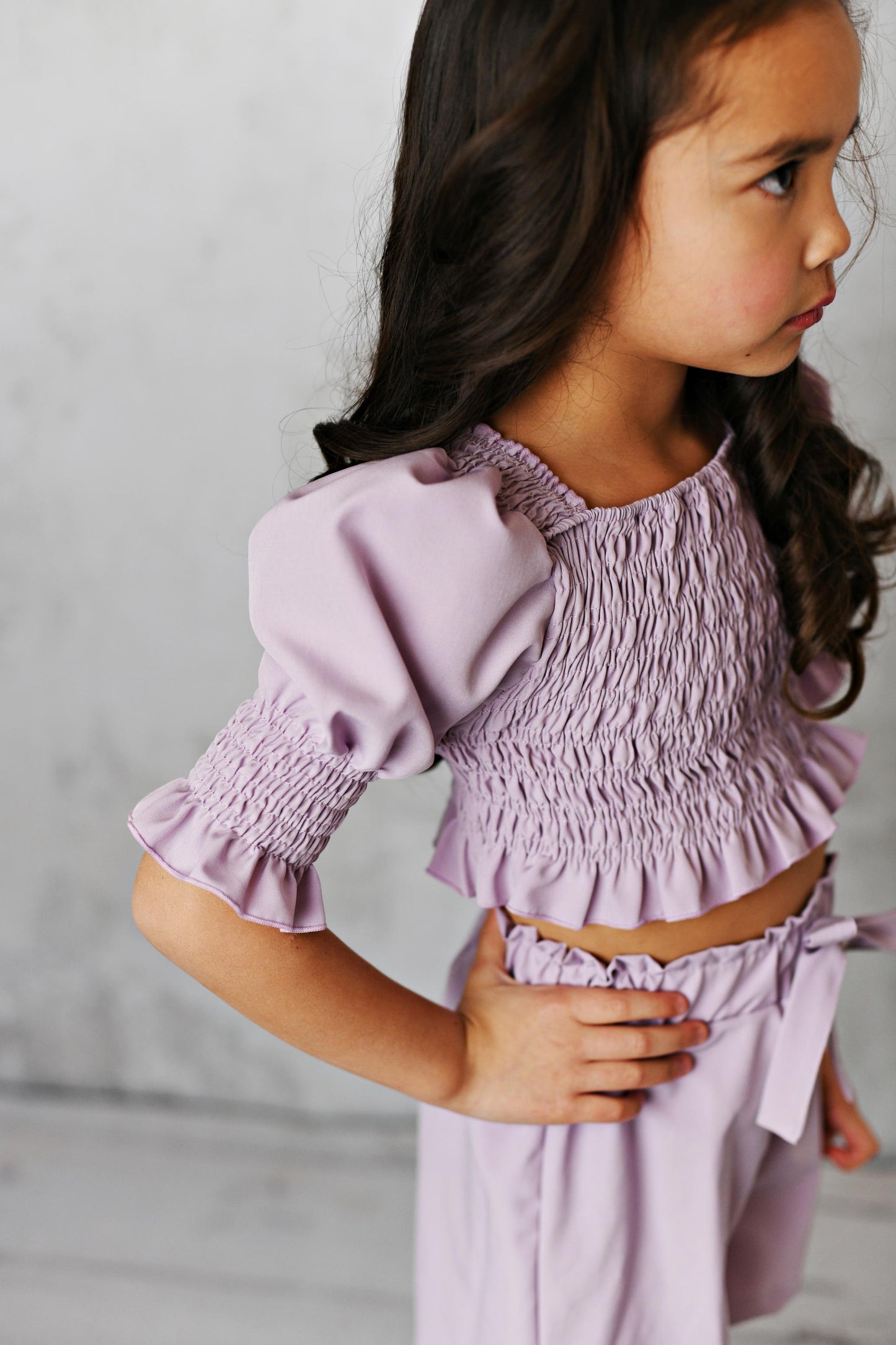 Lavender Shirred Set