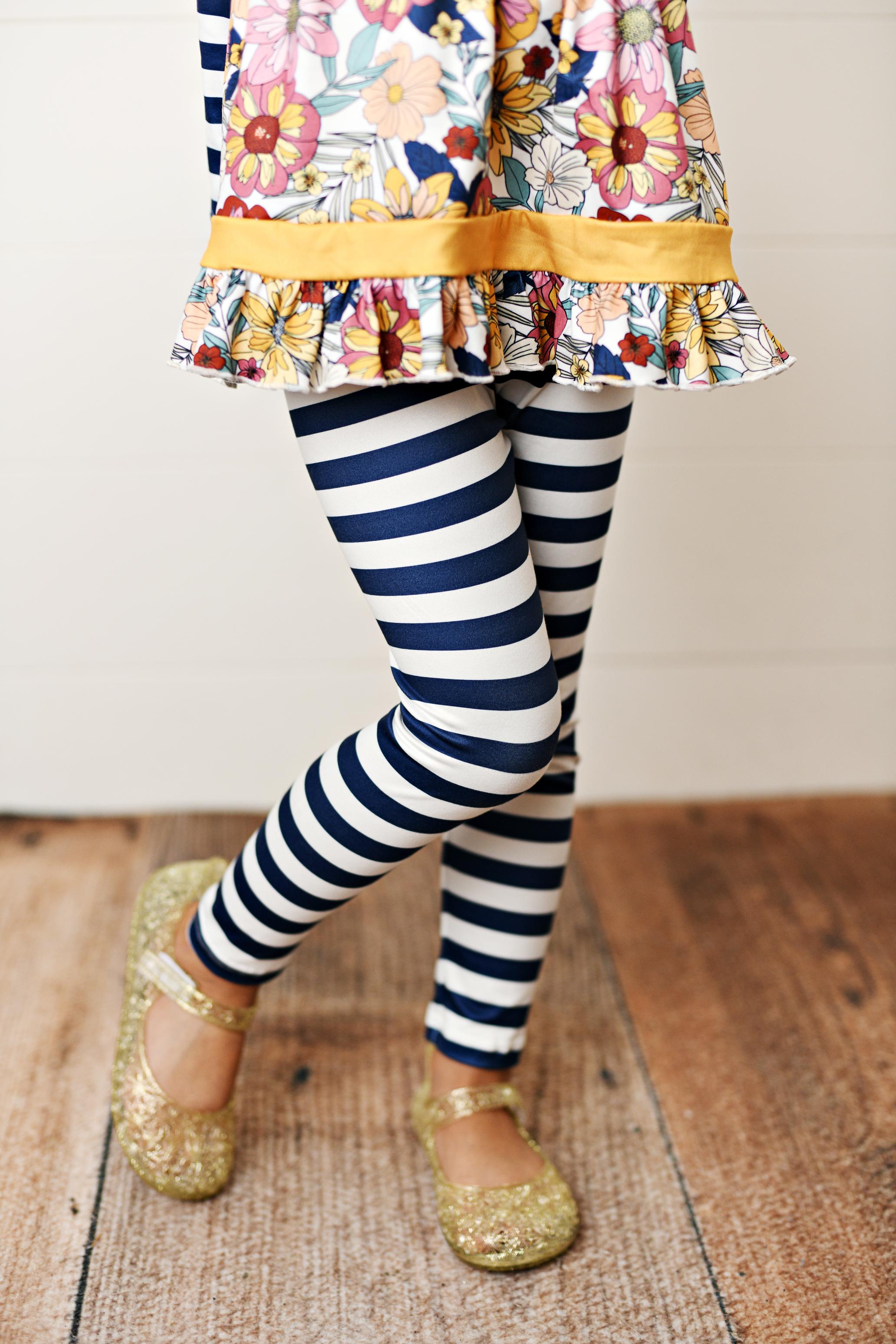 Blue And White Striped Tights