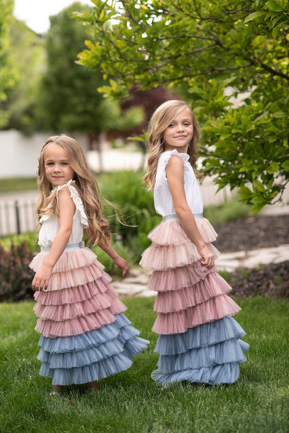 Dusty Pink Tiered Skirt