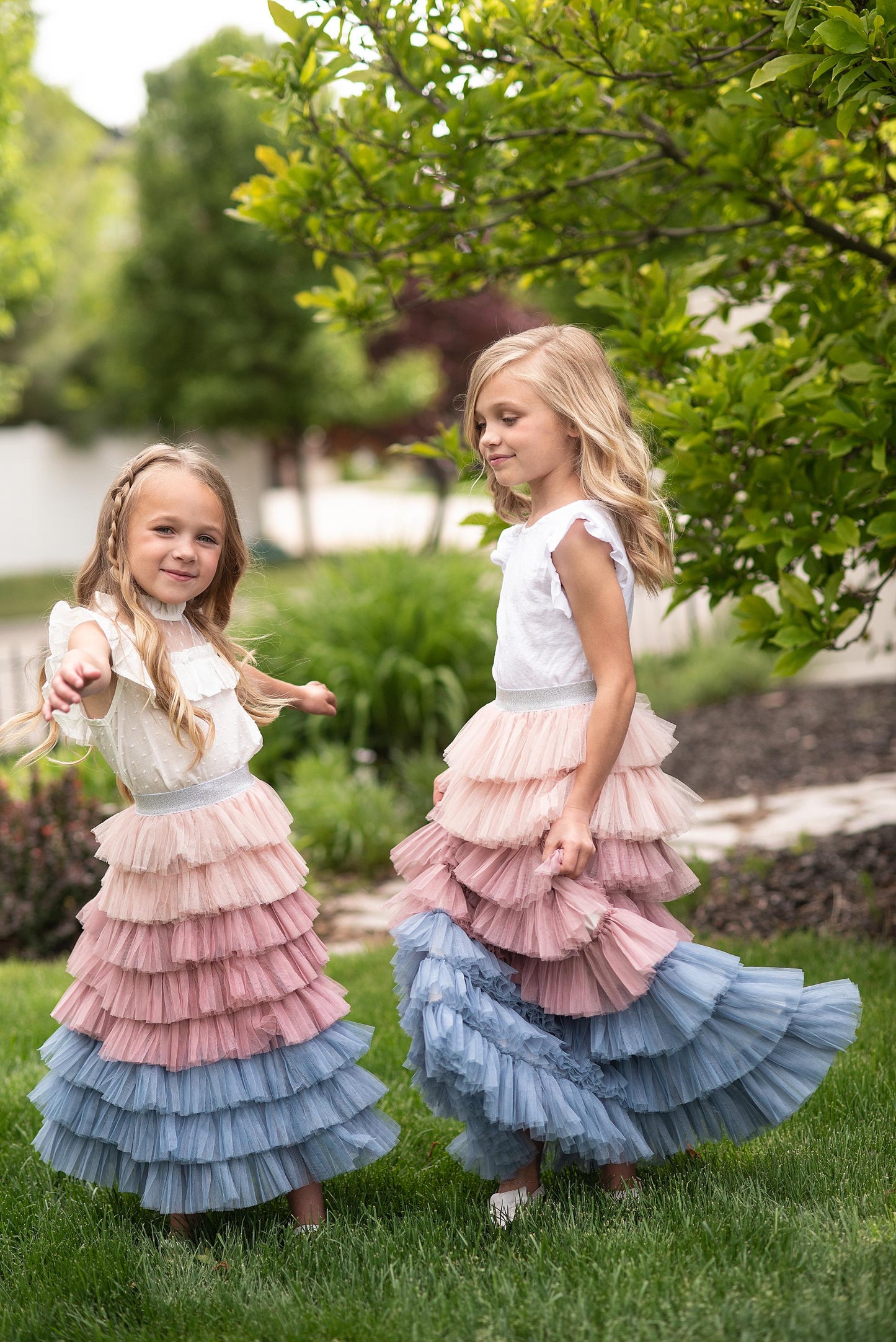 Dusty Pink Tiered Skirt