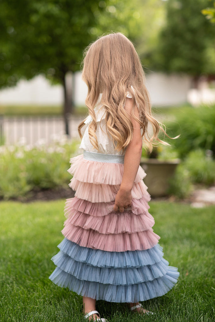 Dusty Pink Tiered Skirt