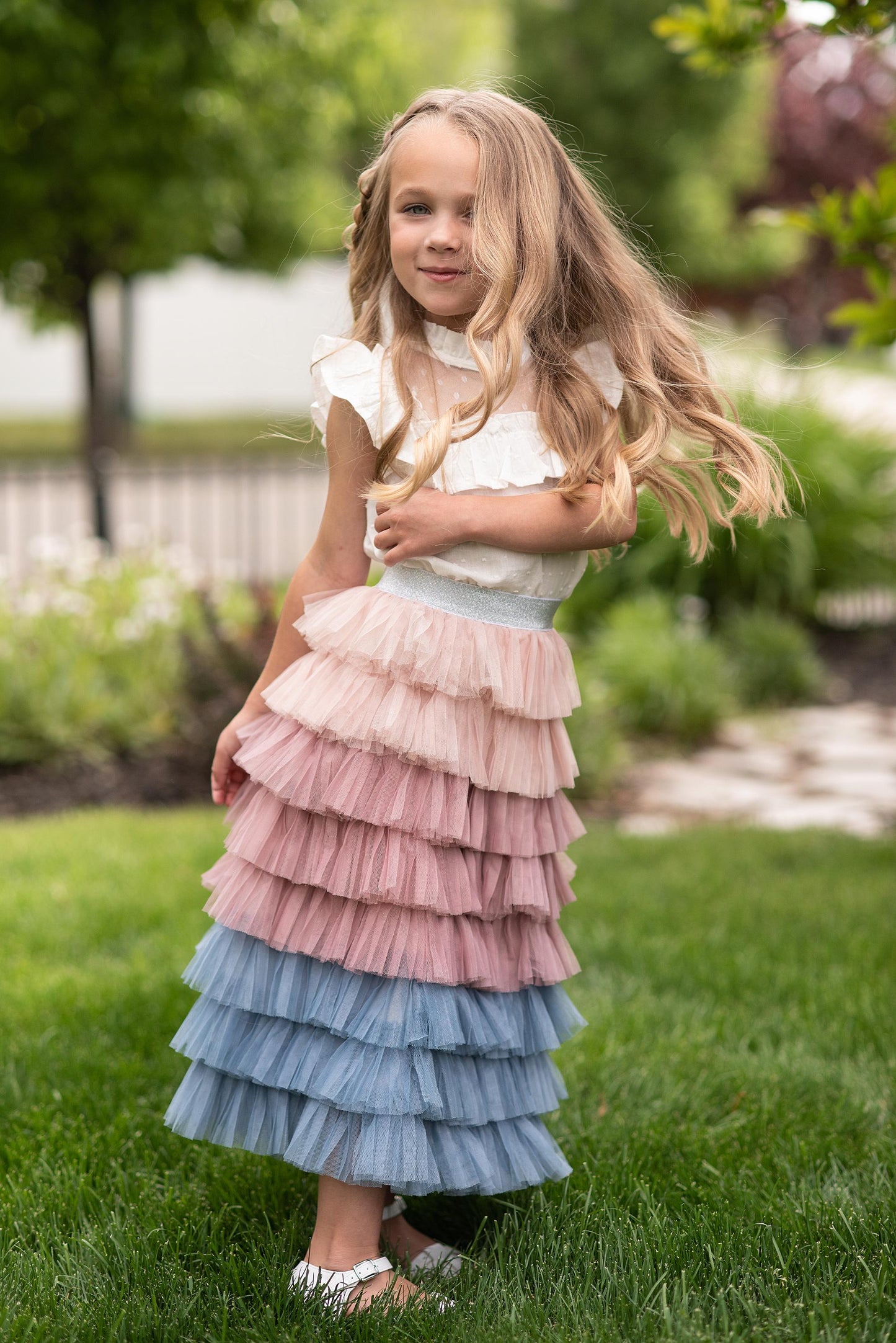 Dusty Pink Tiered Skirt