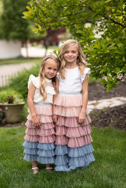 Dusty Pink Tiered Skirt