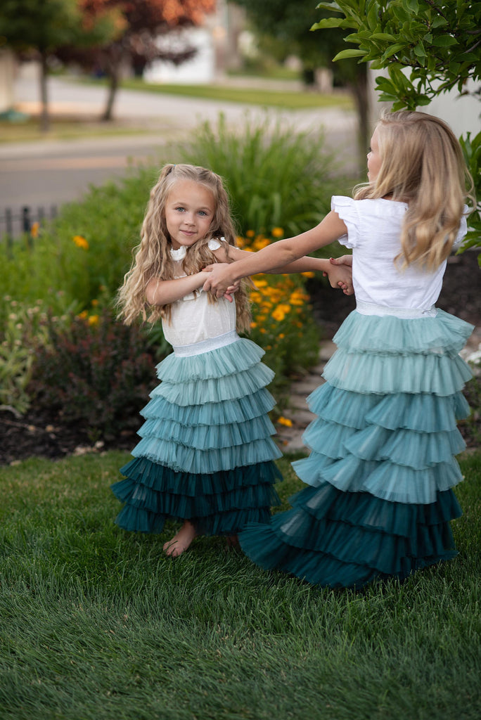 Tiered Teal Skirt