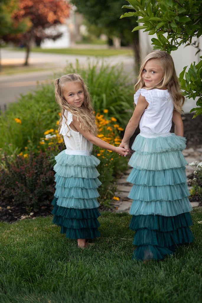 Tiered Teal Skirt
