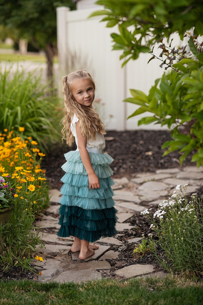 Tiered Teal Skirt
