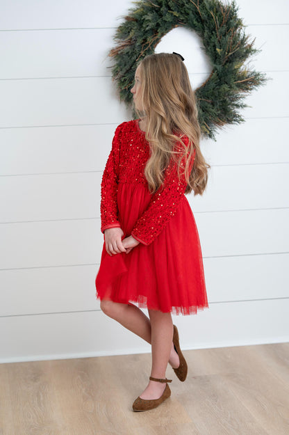 Victoria Red Sequin Dress