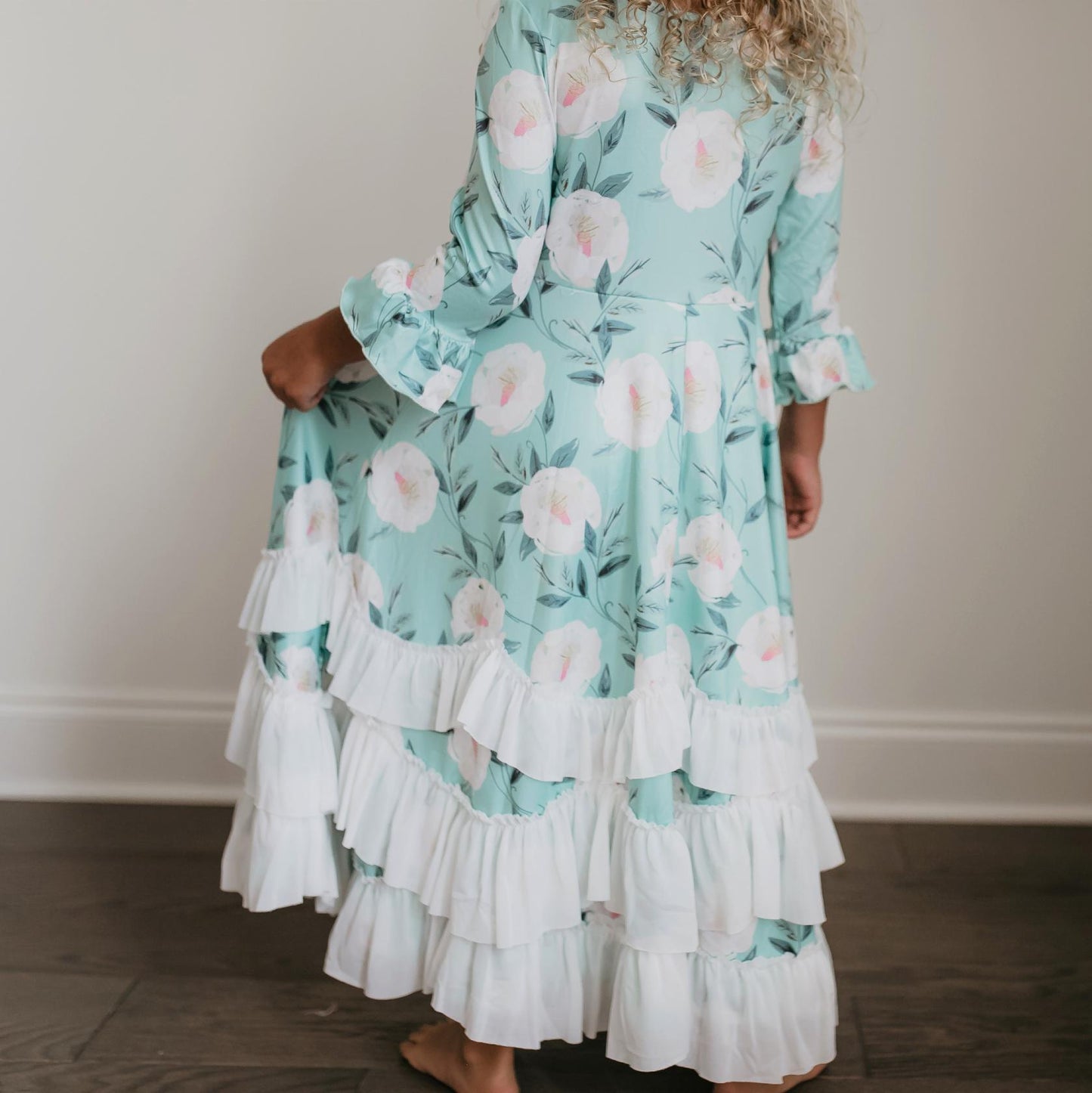 Winter Mint Ruffles Dress