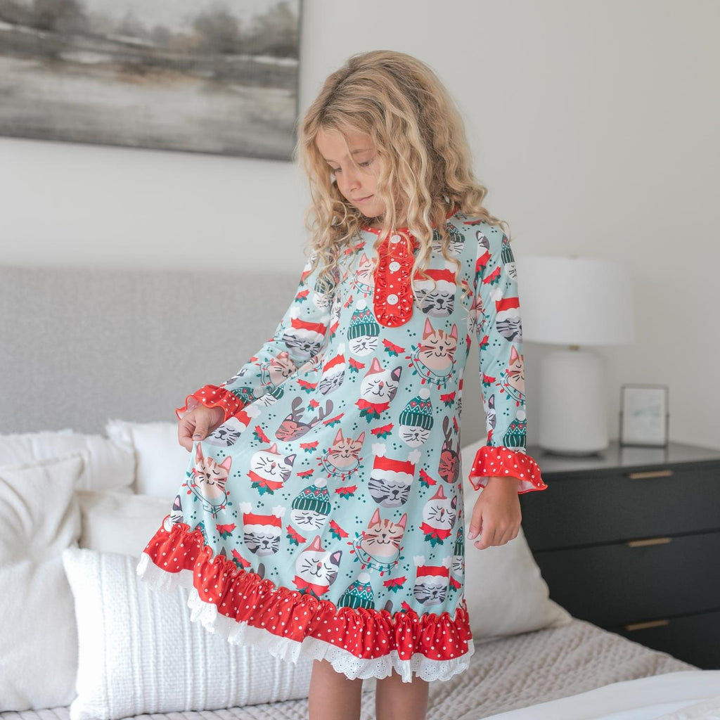 Christmas Cat Lounge Gown
