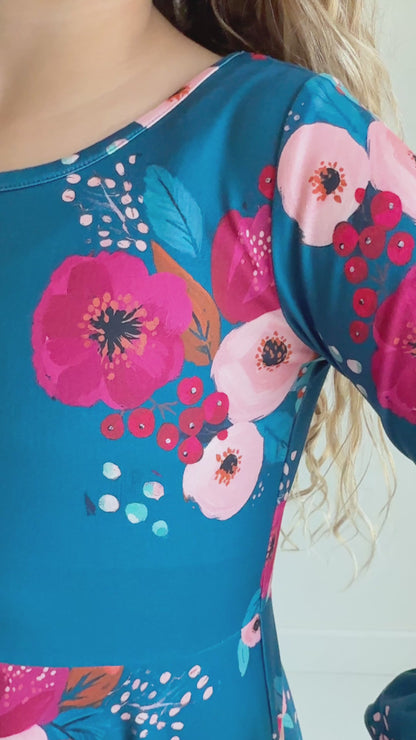 Bella Blue Sapphire Garden Ruffles Dress