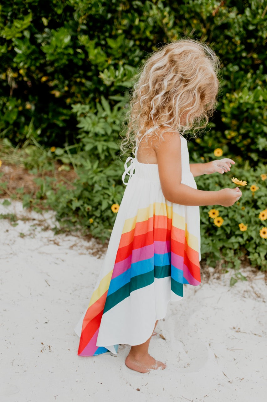 vivid rainbow dress