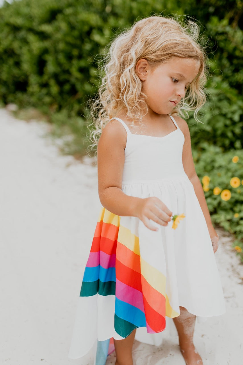 vivid rainbow dress