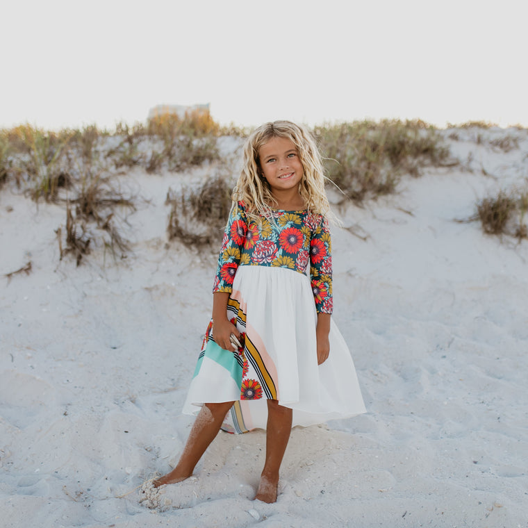 Autumn Flower Rainbow Dress