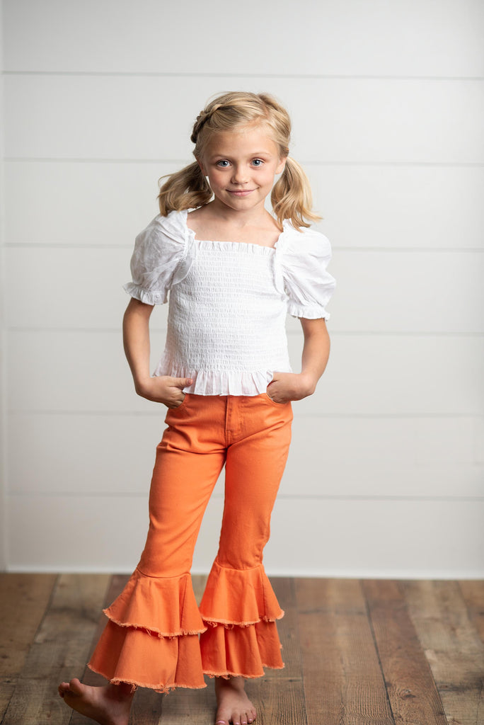 Coral Double Ruffle Jeans