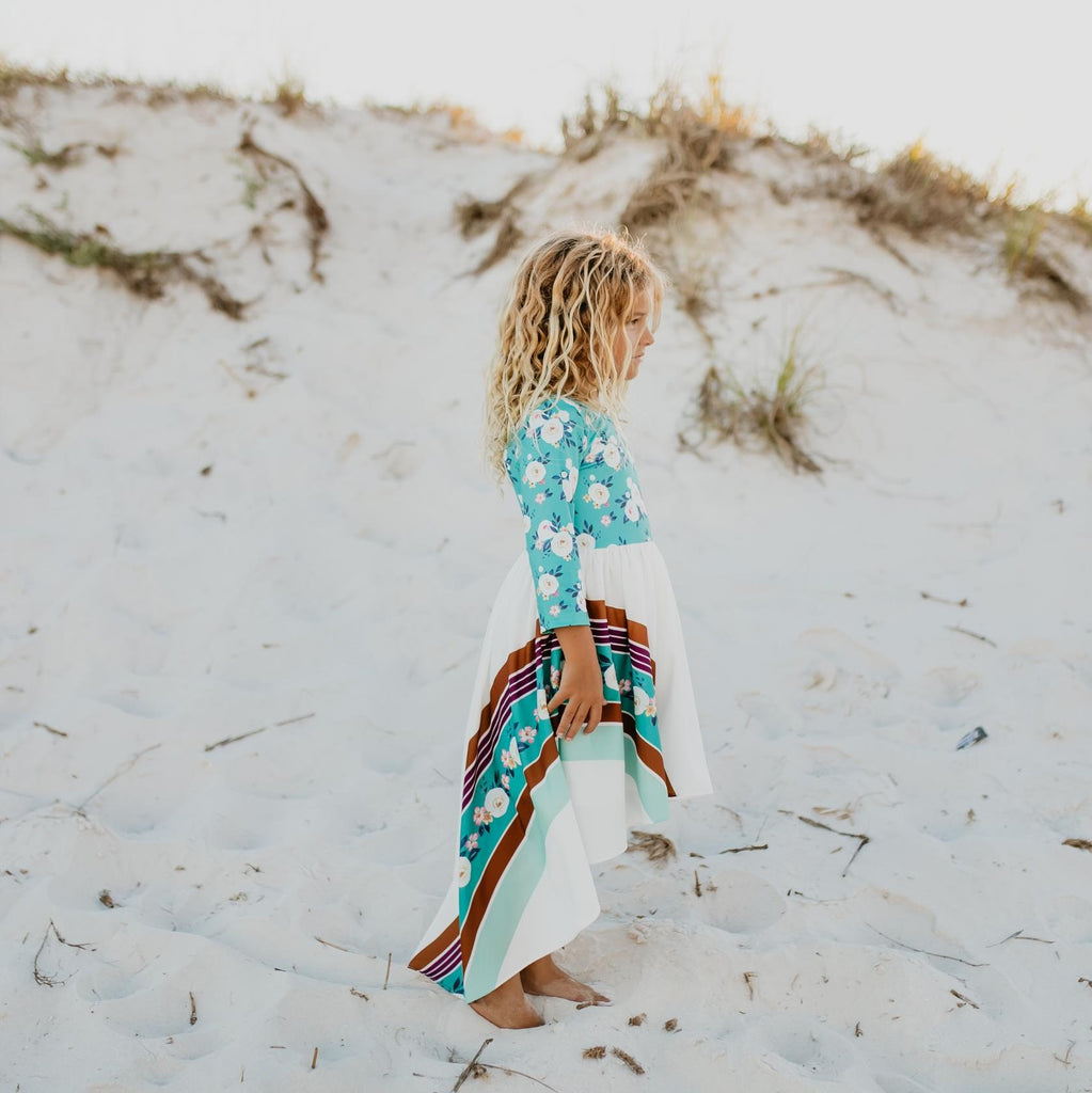 Flower Teal Rainbow Dress