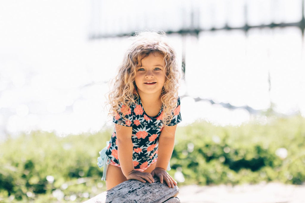Girls Floral Rash Guard