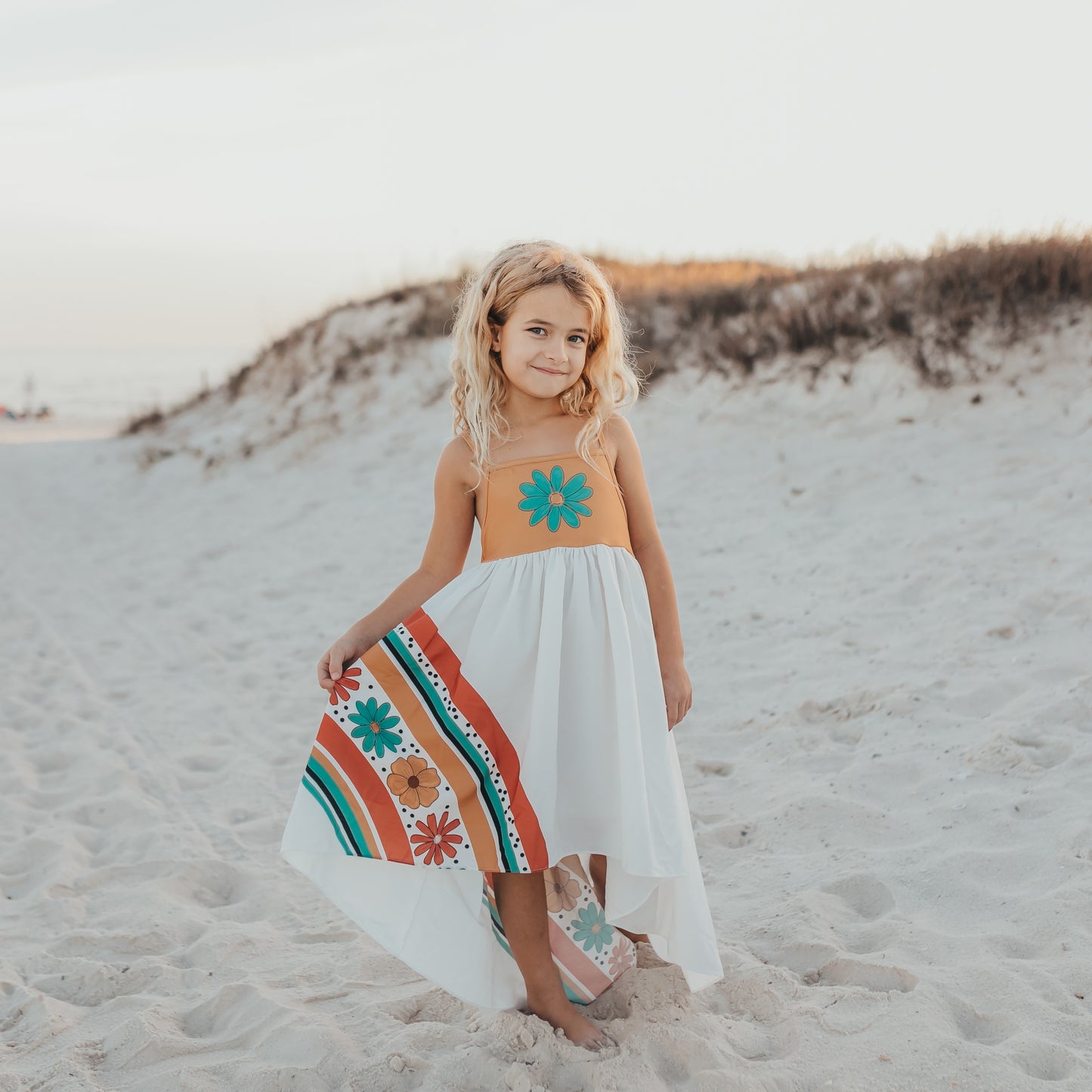 Mustard Flower Rainbow Dress