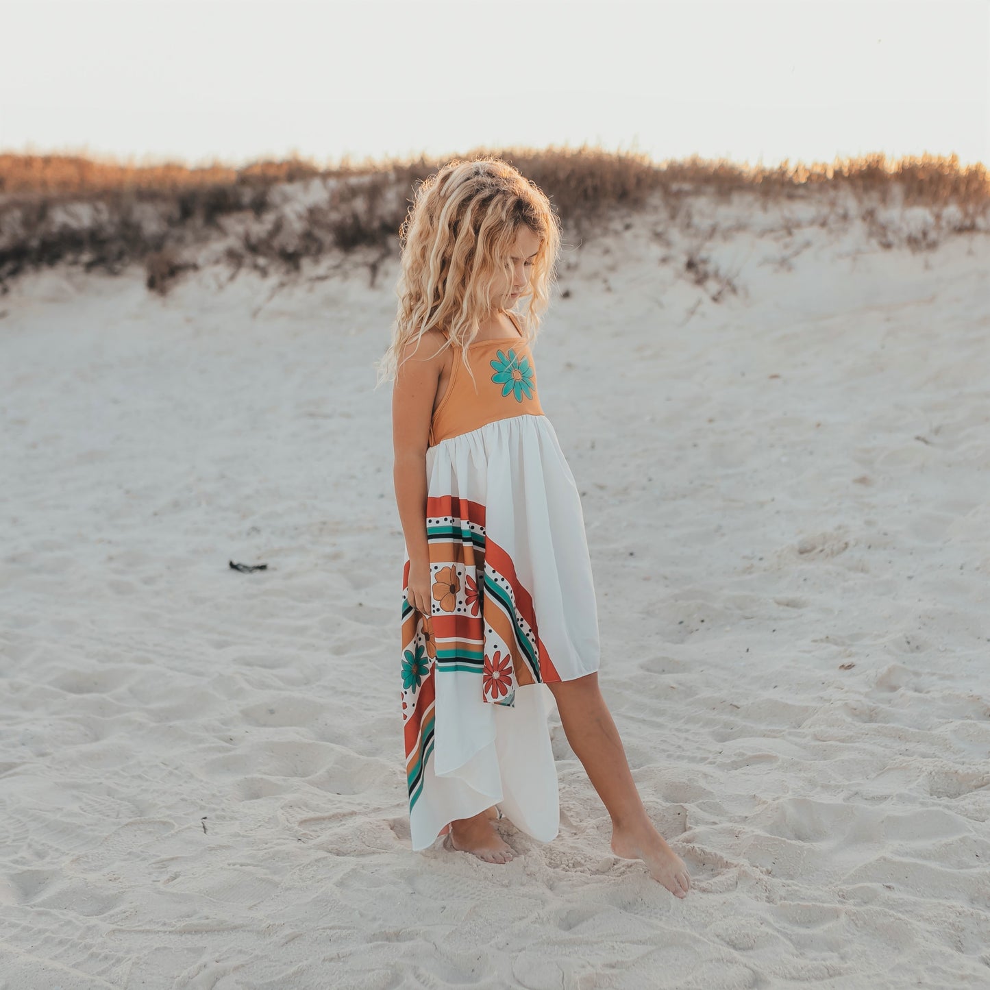 Mustard Flower Rainbow Dress