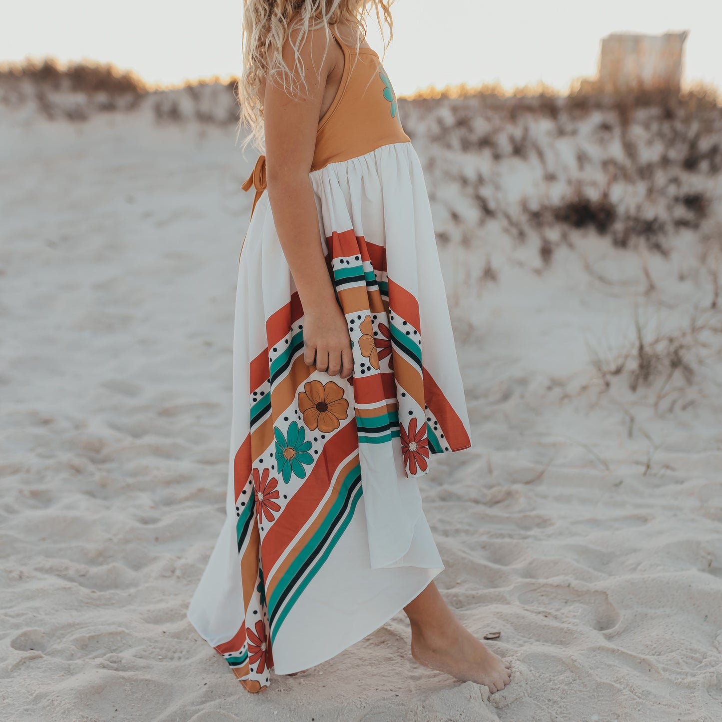 Mustard Flower Rainbow Dress