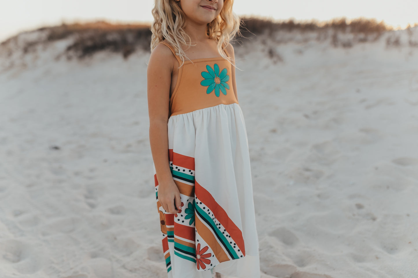 Mustard Flower Rainbow Dress