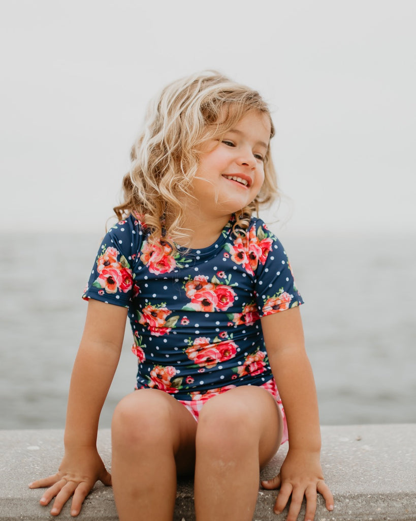 navy girls swimsuit