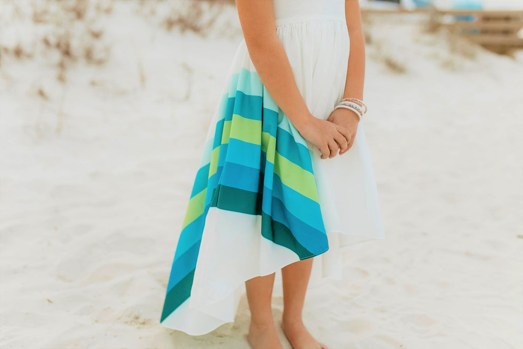 Ocean Rainbow Hi Lo Frills Dress