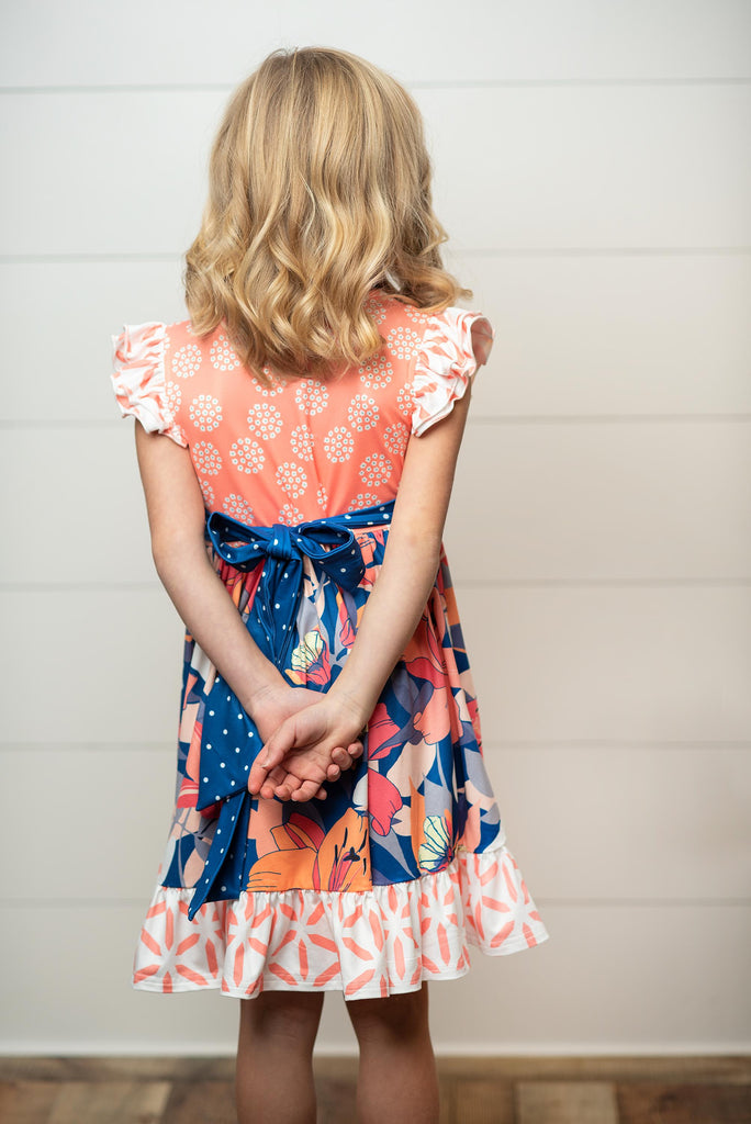 Olivia Coral Twirl Dress