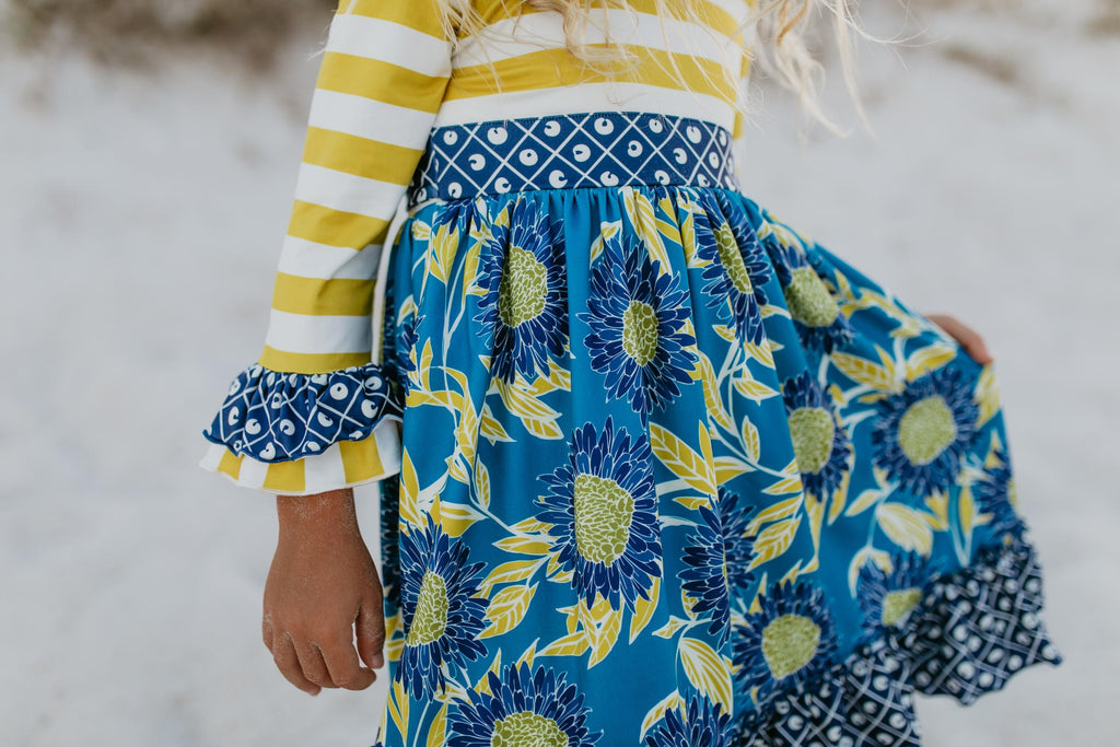 Olivia Mustard Stripe Twirl Dress