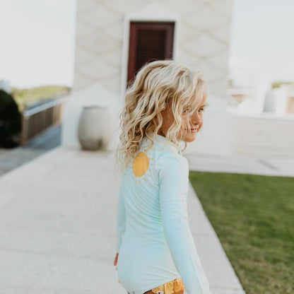 Rainbow Zip Rash Guard Swimsuit